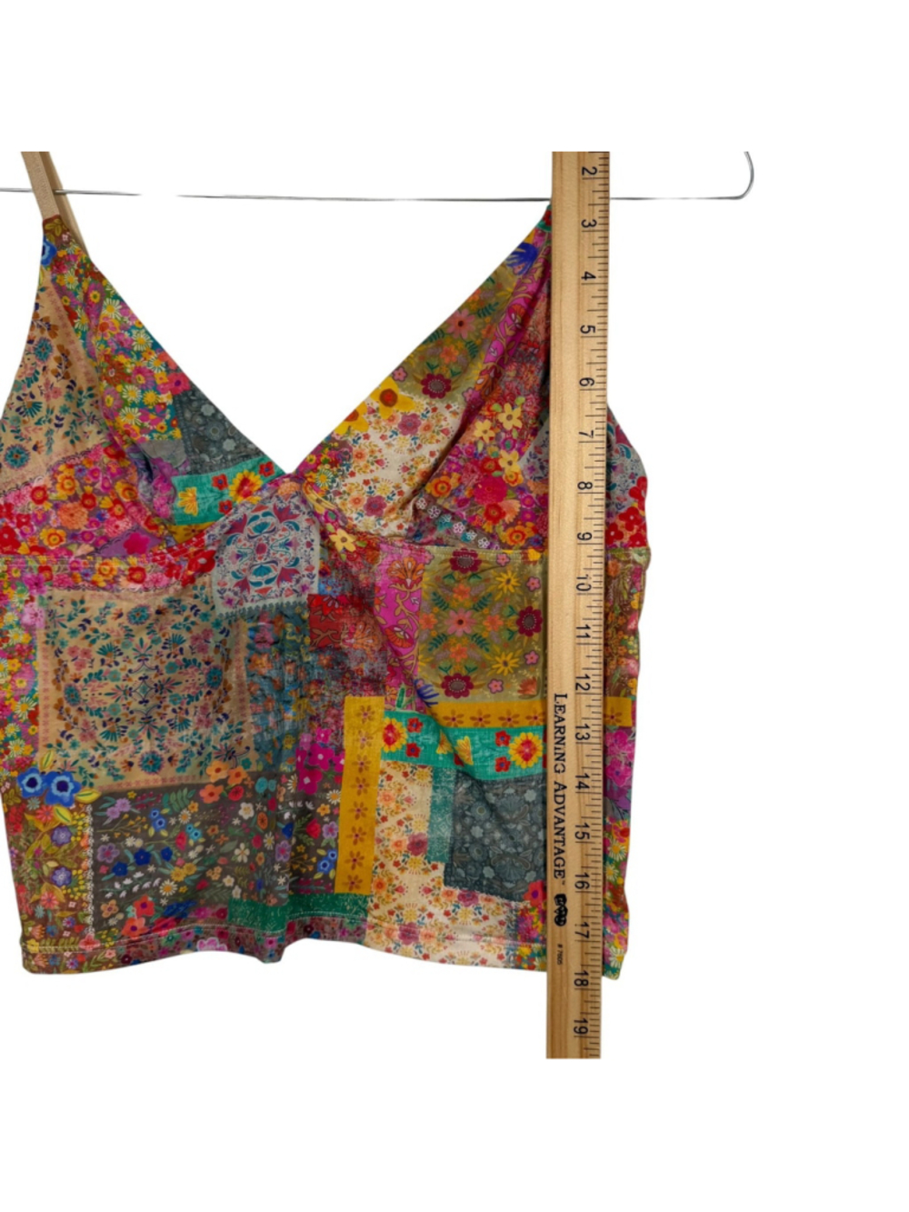 Natural Life Camisole Top Multi Floral Adjustable Strap Plunge V Neck Women's M - Picture 6 of 7